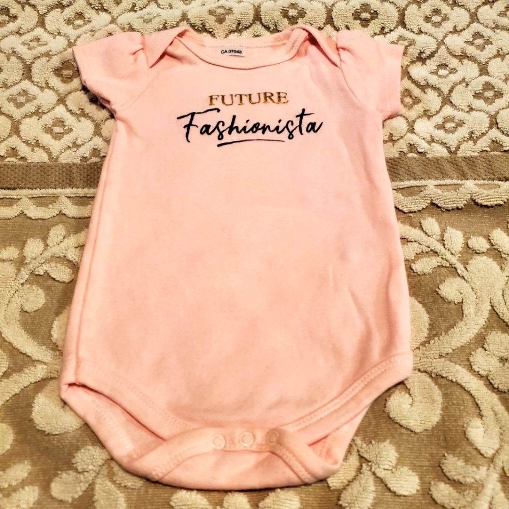 🍒 2/$15 Little Treasure Future Fashionista onesie